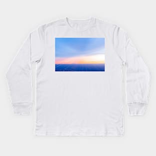 Abstract sunset across urban and desert landscape Kids Long Sleeve T-Shirt